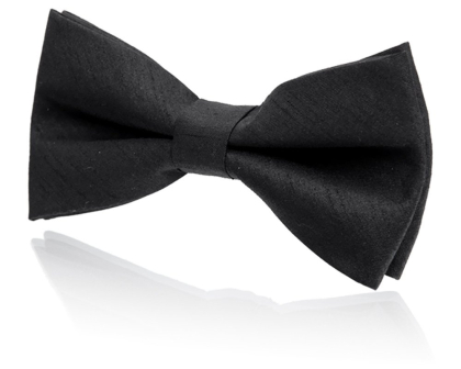 Boys Pre-Tied Black Dupion Bow Tie