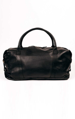 Black Leather Holdall