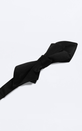 Black Wing Tip Skinny Bow Tie