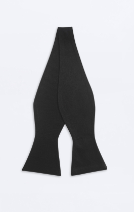 Self-Tie Black Silk Bow Tie