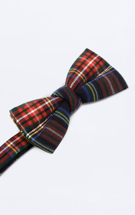 Navy Blue Tartan Pre-Tied Bow Tie