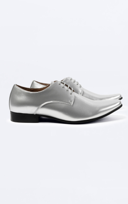 Silver Patent Contemporary Dress Shoes
