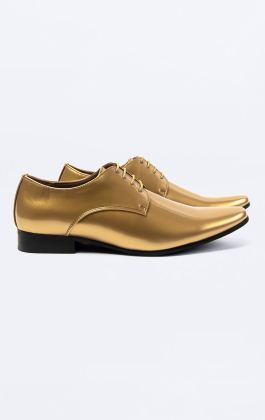 Gold Patent Contemporary Dress Shoes
