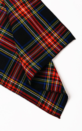 Navy Blue Tartan Handkerchief