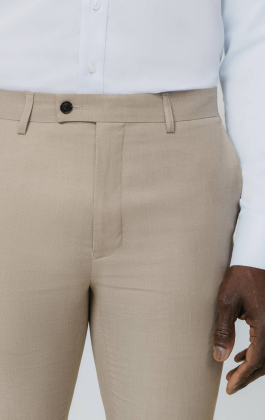 Stone Sharkskin Slim Fit Suit Trousers