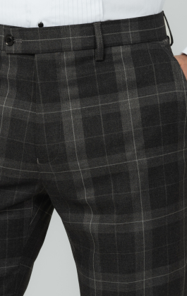 Grey Tartan Check Trousers