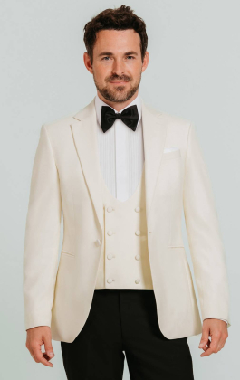 White Notch Lapel 3 Piece Tuxedo