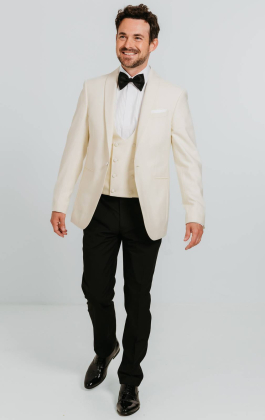 White Shawl Lapel 3 Piece Tuxedo