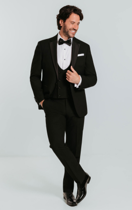 Black 3 Piece Tuxedo with Notch Lapel