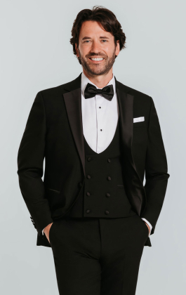 Black 3 Piece Tuxedo with Notch Lapel