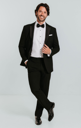 Black Slim-Fit Tuxedo with Notch Lapel