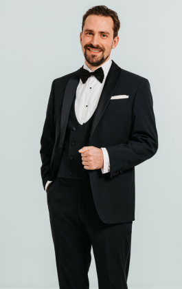 Navy Shawl Lapel 3 Piece Tuxedo