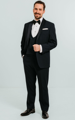 Navy Shawl Lapel 3 Piece Tuxedo