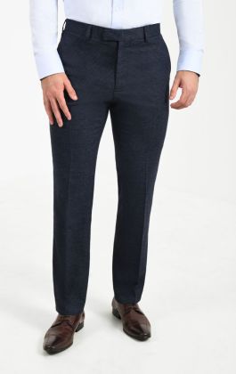 Dobell Navy Flecked Suit Trousers | Dobell