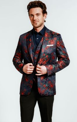 Mens printed tuxedo jacket clearance