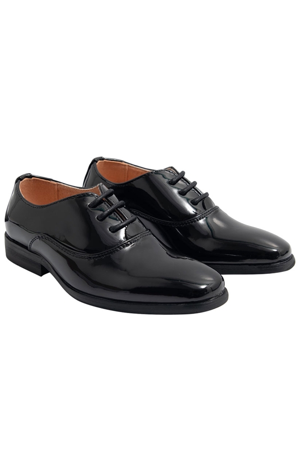 Dobell Boys Black Patent Classic Dress Shoes Dobell