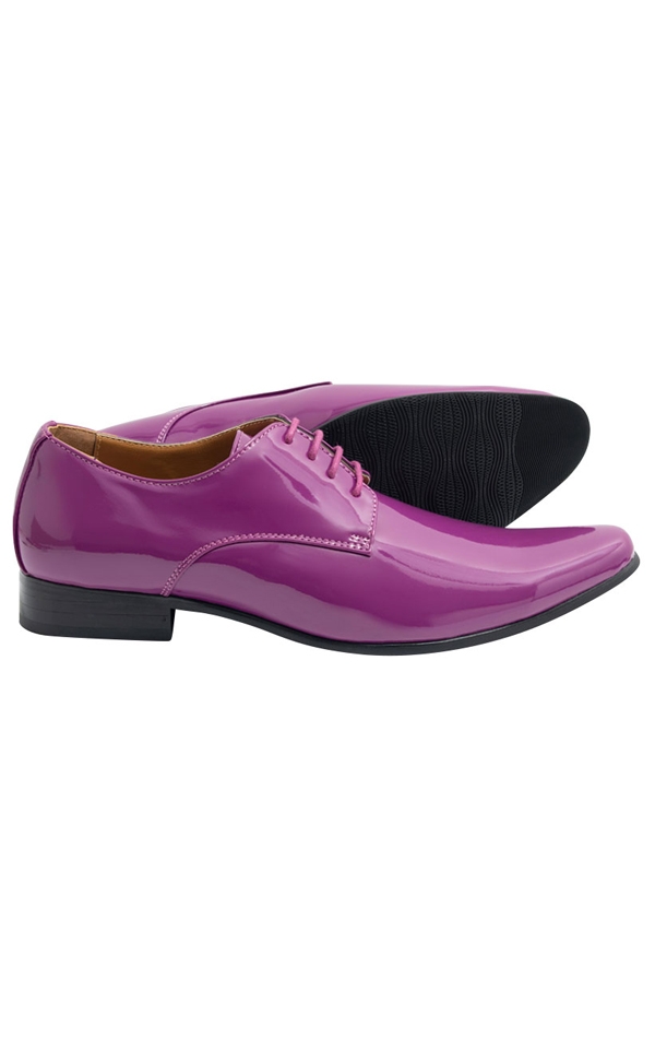 Dobell Purple Patent Contemporary Dress Shoes
