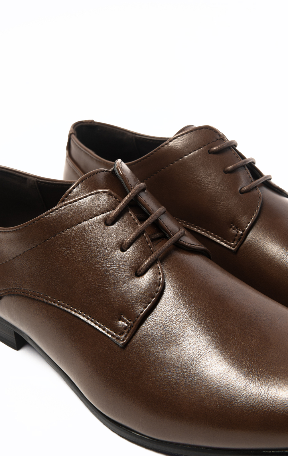 Dobell Dark Brown Plain Derby Shoes Dobell