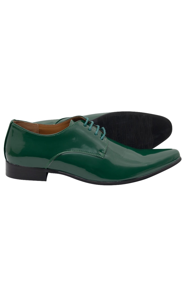Dobell Racing Green Patent Contemporary Dress Shoes