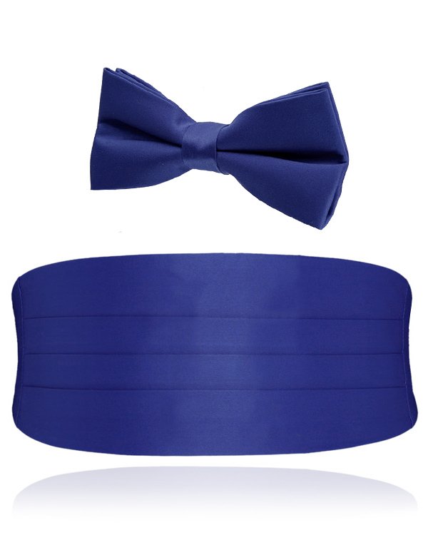 Royal Blue Cummerbund & Pre-Tied Bow Tie Set