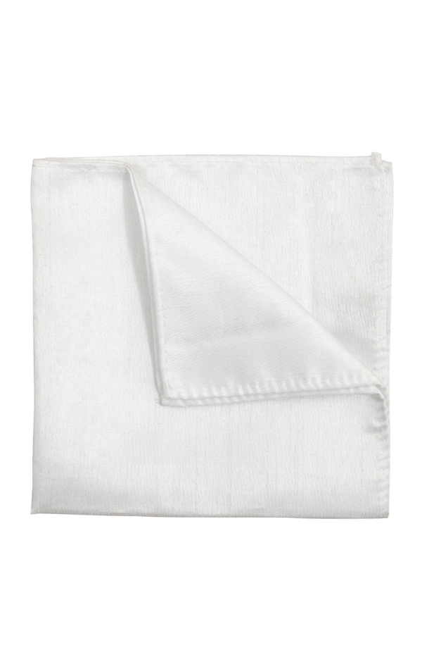 White Dupion Handkerchief from Dobell