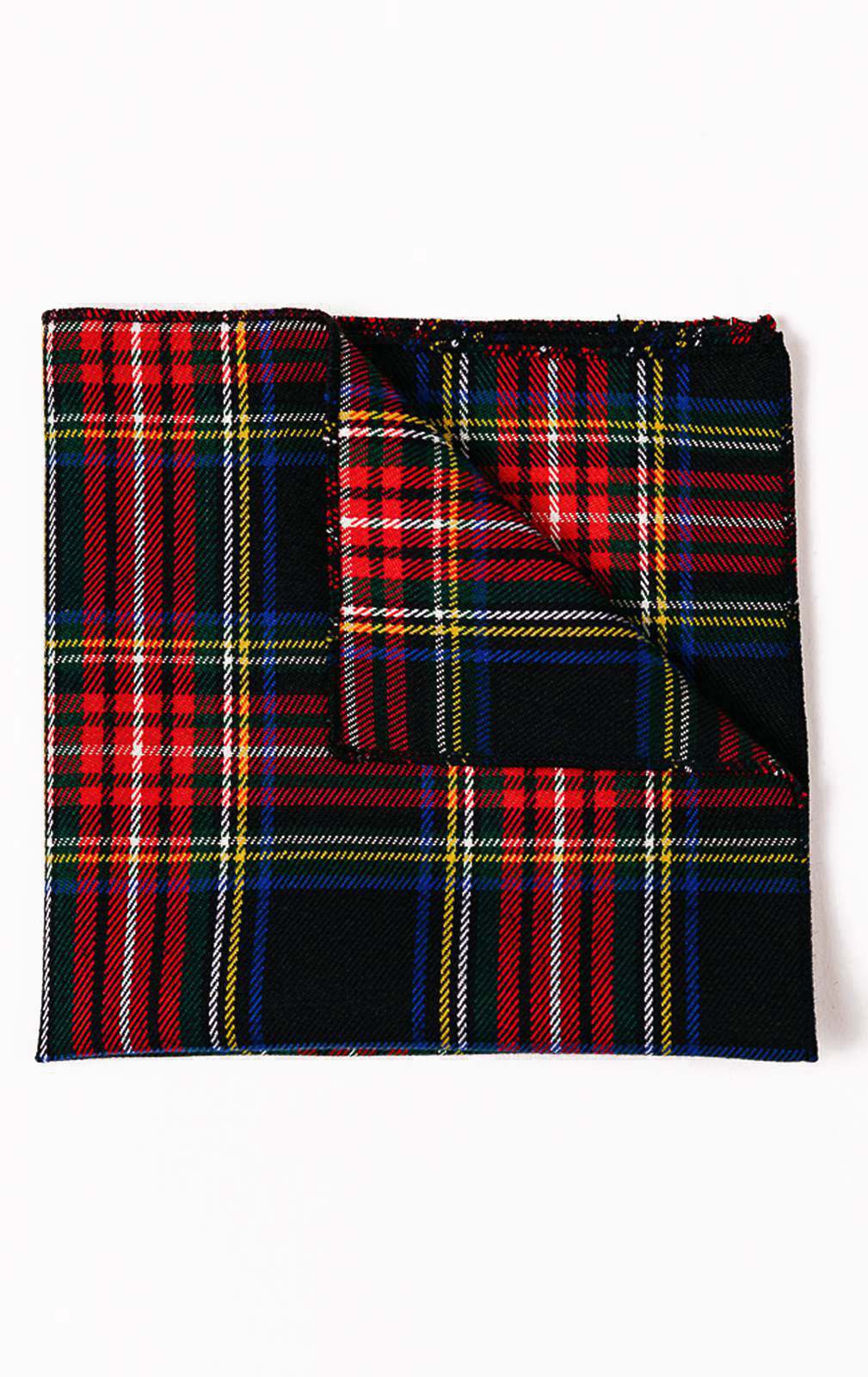 Navy Blue Tartan Handkerchief from Dobell