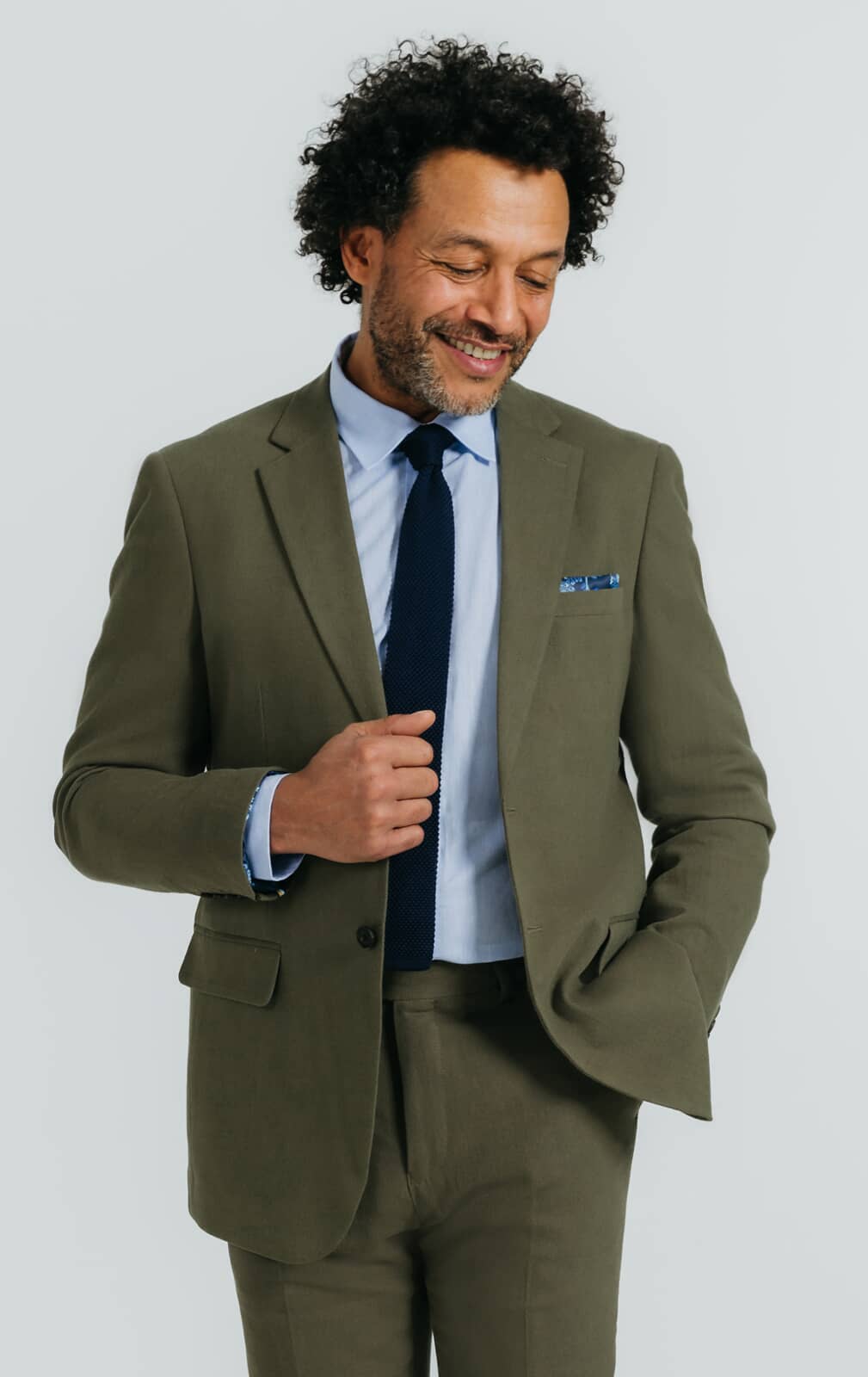 Green Linen Twill Suit Jacket at Dobell