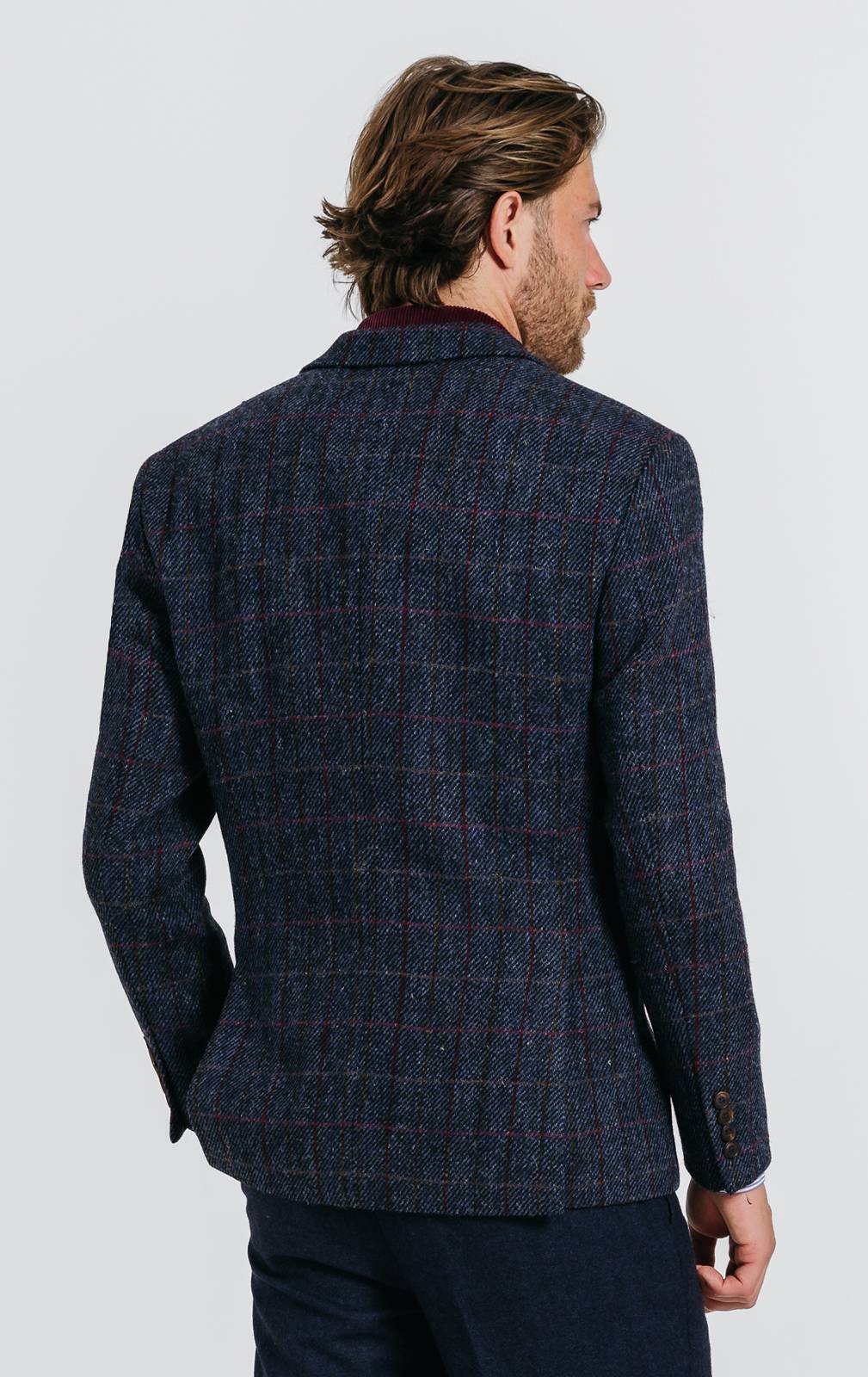 【ALUDE SELECT】blue check tweed jacket ALUDE SELECT】 blue check tweed jacket - メルカリ
