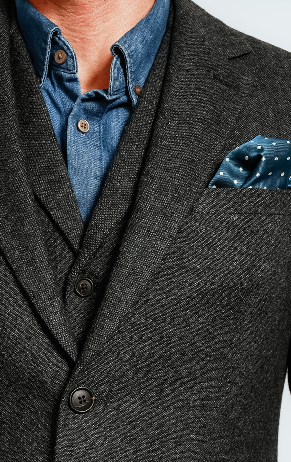 Dobell Grey Donegal Tweed Jacket Dobell