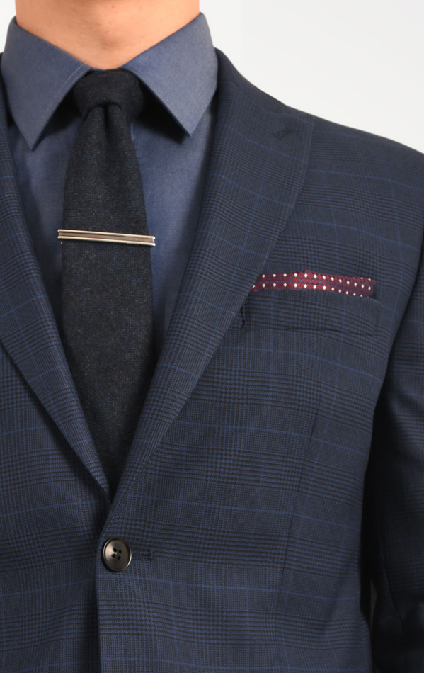 Navy prince of shop wales check suit
