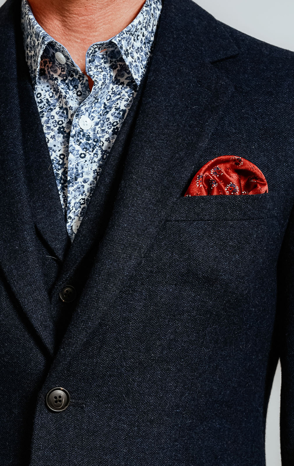 Dobell Navy Donegal Tweed Jacket Dobell