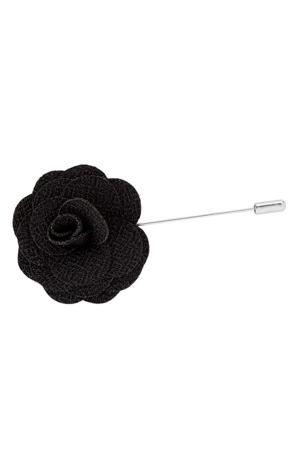 Black Flower Lapel Pin from Dobell