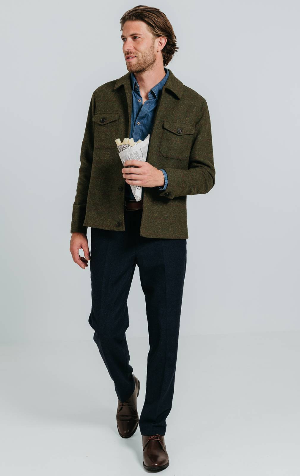Green Windowpane Check Tweed Jacket | Dobell