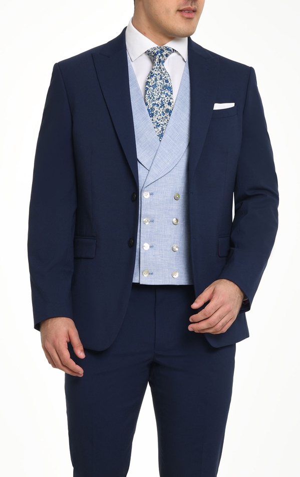 Light blue double best sale breasted waistcoat