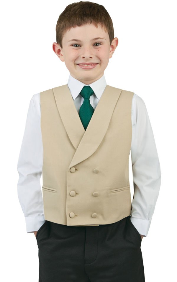 Dobell Boys Gold Buff Double Breasted Shawl Lapel Morning Suit Waistcoat Dobell