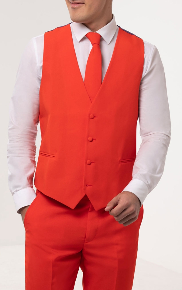 Red shirt on sale with waistcoat