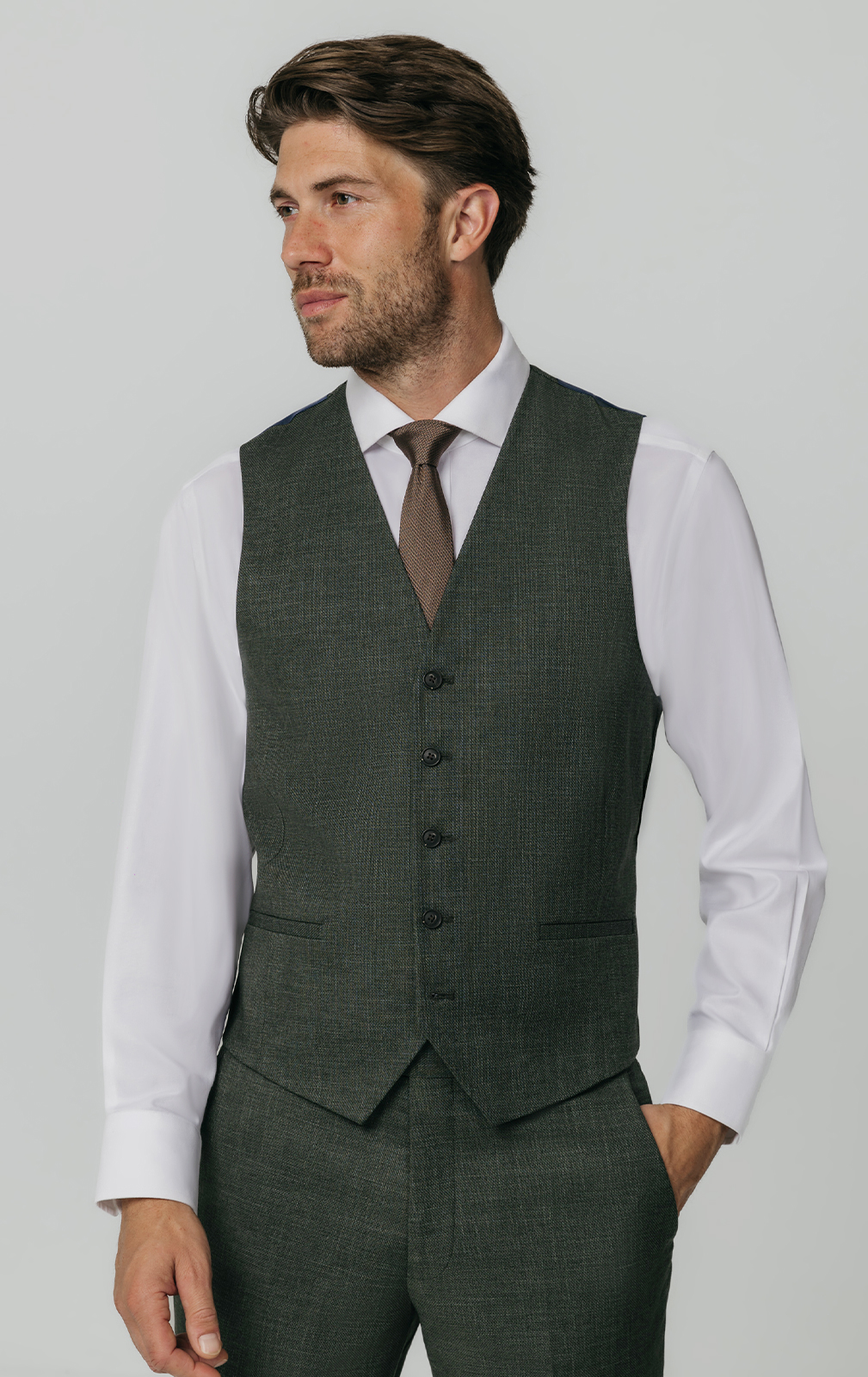 Green Weave Waistcoat