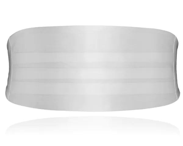 Boys White Silk Cummerbund