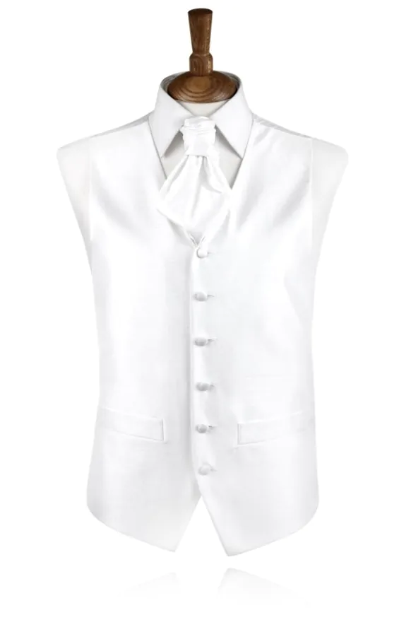 Boys White Dupion Waistcoat
