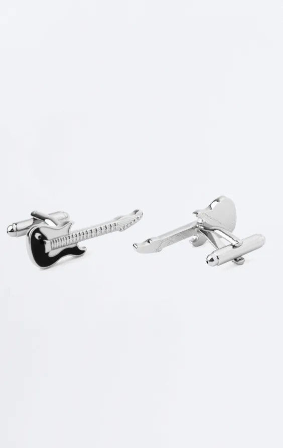 Black and White Guitar Cufflinks - photo 1 Black and White Guitar Cufflinks - photo 1