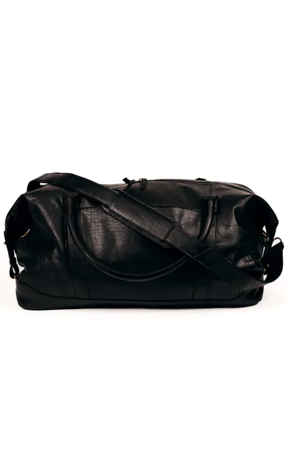 Black Leather Holdall - photo 1