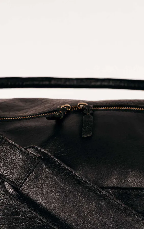 Black Leather Holdall - photo 2