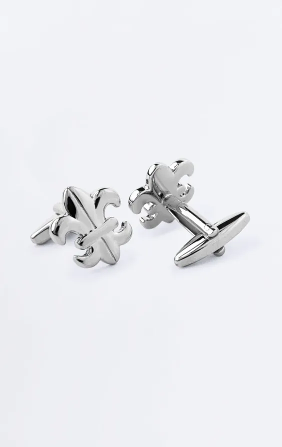 Silver Coloured Fleur De Lis Cufflinks - photo 1 Silver Coloured Fleur De Lis Cufflinks - photo 1