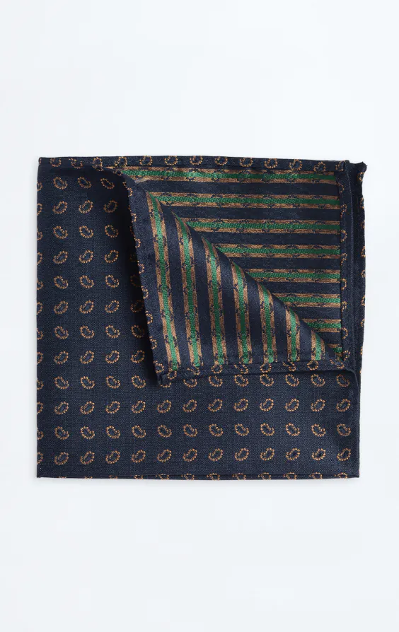Navy Paisley Pattern Handkerchief Navy Paisley Pattern Handkerchief