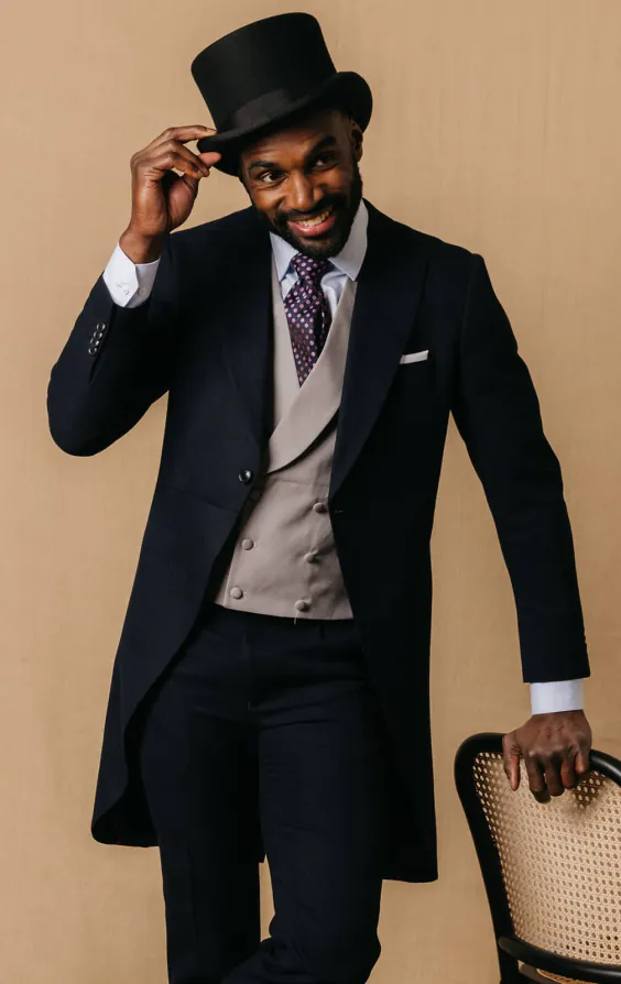 Ascot Package Navy Morning Suit with Dove Grey Waistcoat Ascot Package Navy Morning Suit with Dove Grey Waistcoat