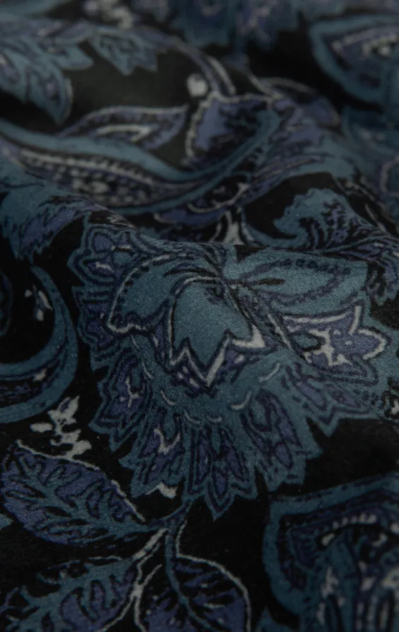 Blue Paisley Velvet Print Dinner Jacket with Peak Lapel - photo 7 Blue Paisley Velvet Print Dinner Jacket with Peak Lapel - photo 7