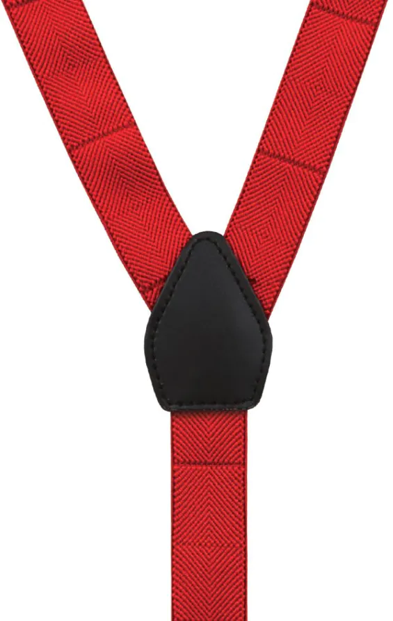 Luxury Slim 2-in-1 Red Braces - 25mm - photo 2