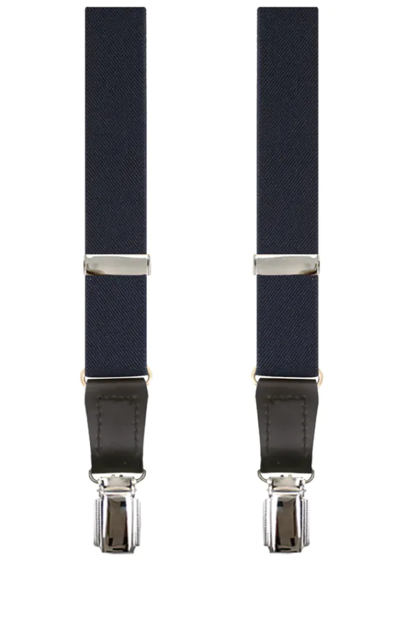 Luxury Slim 2-in-1 Navy Blue Braces - 25mm - photo 1