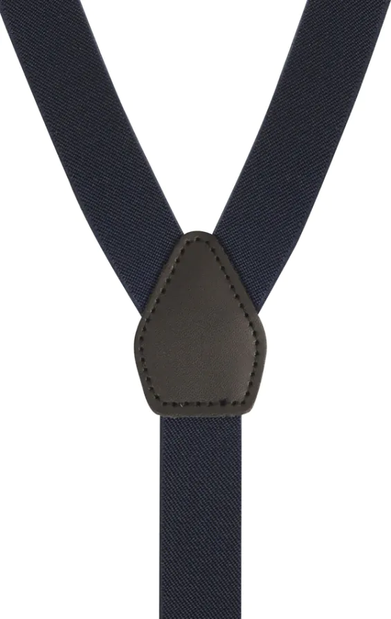 Luxury Slim 2-in-1 Navy Blue Braces - 25mm - photo 2