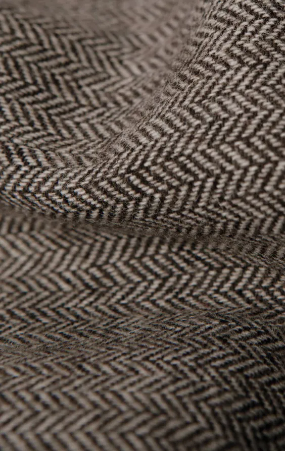 Brown Herringbone Tweed Suit Jacket - photo 7